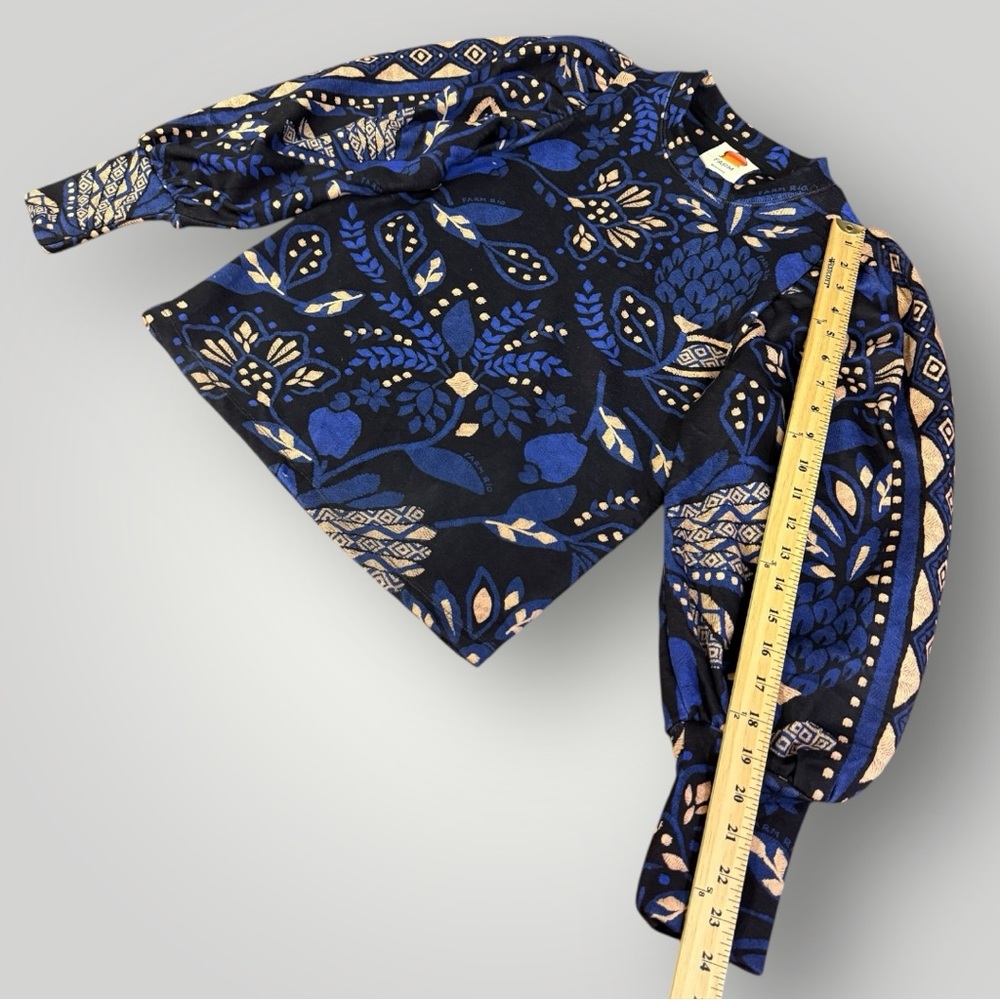 NWT FARM RIO Blue Macaw Forest‎ Sweatshirt Sz XS - Picture 10 of 10